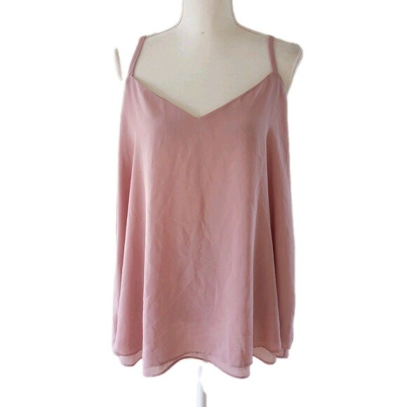 Torrid Tops - Torrid Cami tank Top Size 1 Dusty Rose Pink Adjustable Straps Layered 1X
